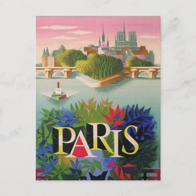 Paris Frankreich Vintage Reise Postkarte (Vorderseite)