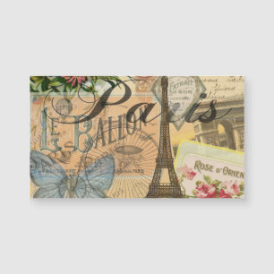 Paris Frankreich Vintage Reisen Kunstvoll wandern Magnetkarte