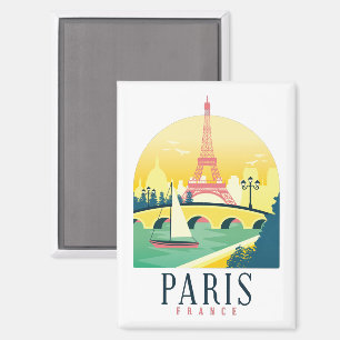 Paris Frankreich Vintage Reisen Romantik Magnet
