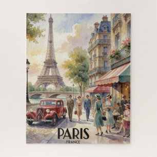 Paris Frankreich Vintage-Wasserfarben-Reiseposter