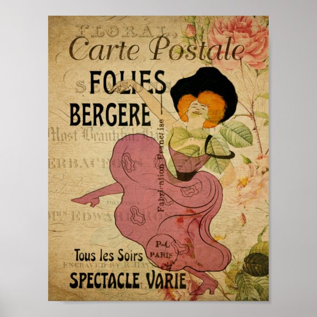 Paris Frankreich Vintages französisches Can-Can-Da Poster (Vorne)