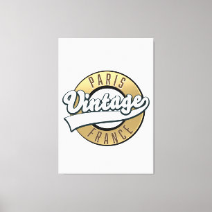 Paris - Frankreich - Vintages Logo Leinwanddruck