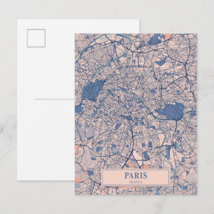 Paris Frankreich Windige Stadtplan Reise Postkarte