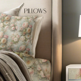 Paris Französische Rose Blume Rosa Vintag Kissen