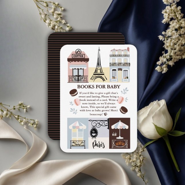 Paris French Cafe Patisserie Baby Shower Begleitkarte (Von Creator hochgeladen)