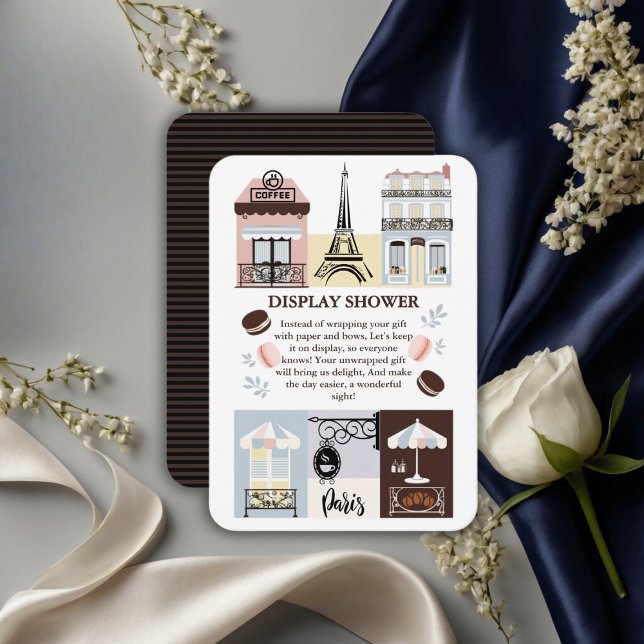 Paris French Cafe Patisserie Baby Shower Begleitkarte (Von Creator hochgeladen)