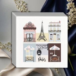 Paris French Cafe Patisserie Baby Shower Serviette