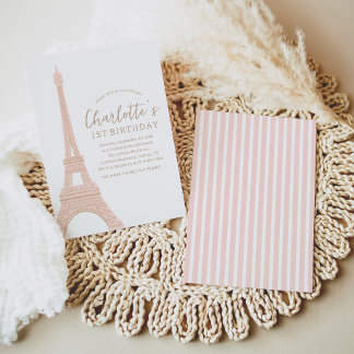 Paris French Eiffel Tower Geburtstag Einladung