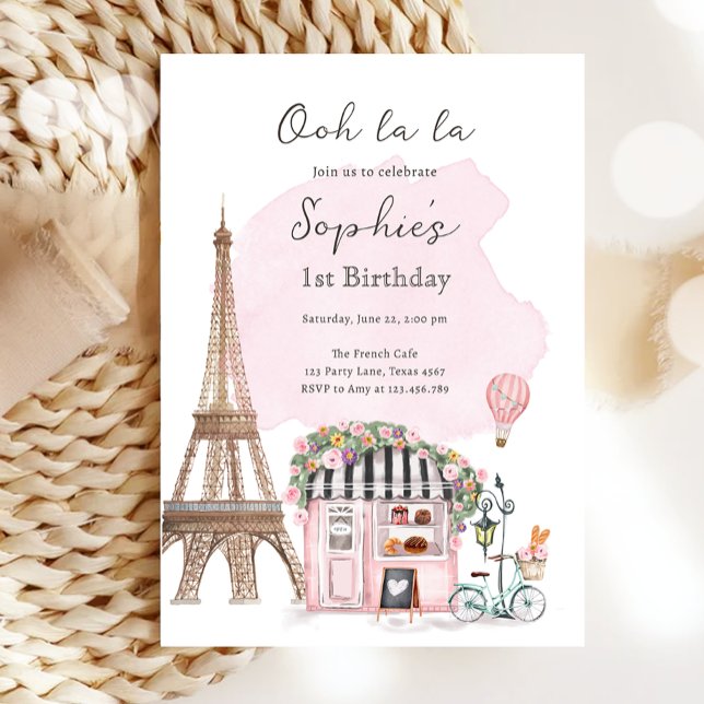 Paris French Parisian Café Party Girl Einladung (Von Creator hochgeladen)