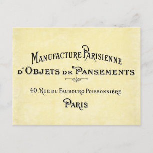 Paris-Geschäftskarte Postkarte