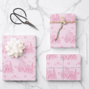 Paris-Geschenkpapier, Eiffelturm-Geschenkverpackun Geschenkpapier Set