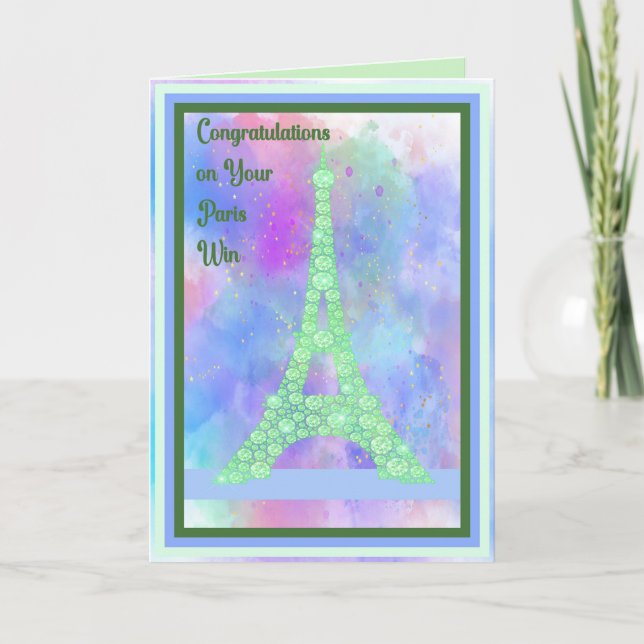 Paris gewinnt Glückwunschkarte Dankeskarte (Vorderseite)