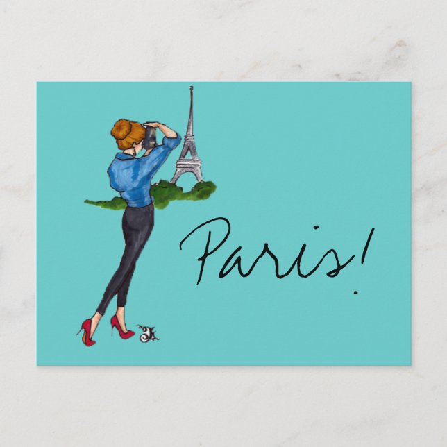 Paris Girl Postkarte (Vorderseite)