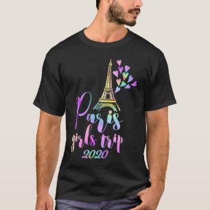 Paris Girls Trip 2020 Pastel Rainbow Gefärbte Kraw T-Shirt