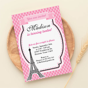 Paris Glamor Girl Anniversaire Fête Invitation