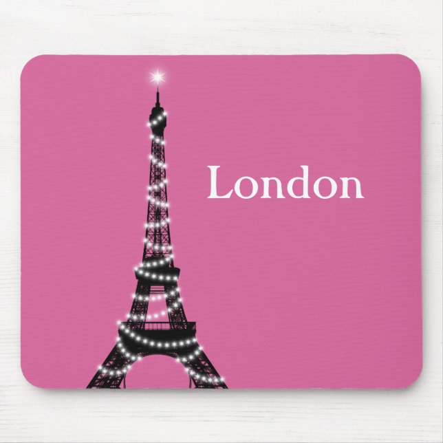 Paris Glitzern Everywhere Mouse Pad fuchsia Mousepad (Vorne)