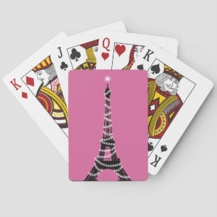 Paris Glitzern Poker Cards fuchsia Spielkarten