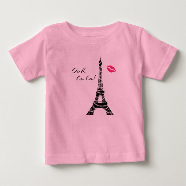 Paris Glitzern TuTu Bodysuit Baby T-shirt (Vorderseite)