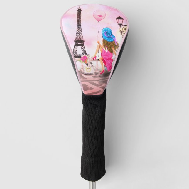 Paris Golf Head Cover Geschenk mit Eiffelturm Golf Headcover (Vorderseite)