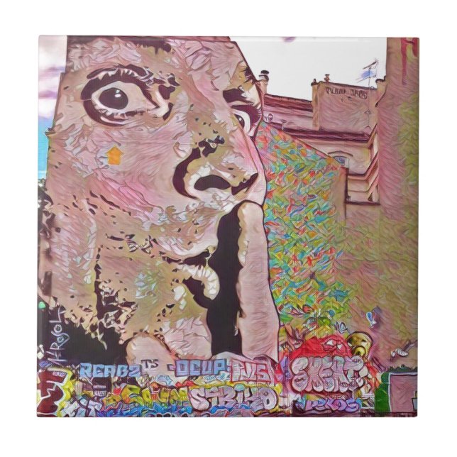 Paris-Graffiti Pomipidou Museum Fliese (Vorderseite)