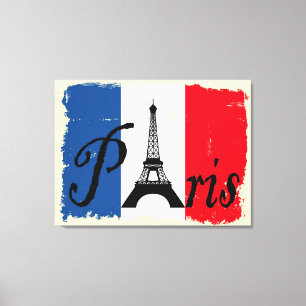 Paris grunge leinwanddruck