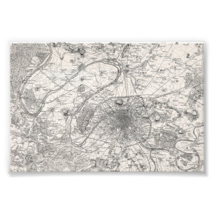 Paris Hauptstadt von Frankreich Karte Fotodruck