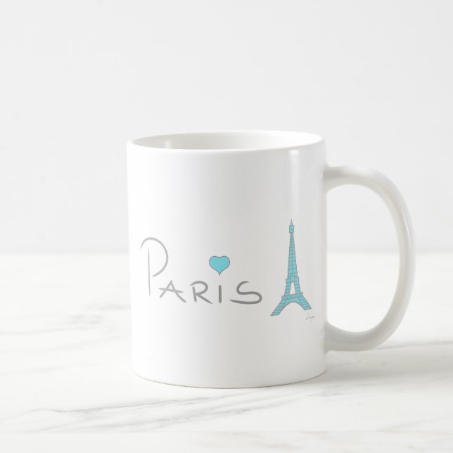 Paris Heart Eiffel Tower Kaffeetasse (Rechts)