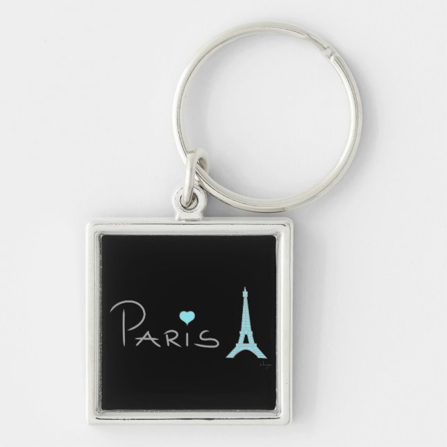 Paris Heart Eiffel Tower Schlüsselanhänger (Vorne)