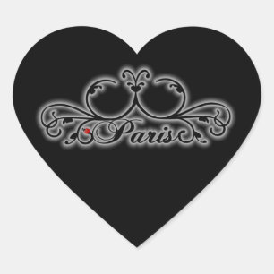 Paris Heart Shaped Stickers