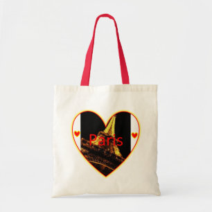 Paris Herz Eiffelturm Budget-Tasche Tragetasche
