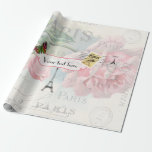 Paris Hochzeit Vintag Shabby-Chic Pink Rose Custom Geschenkpapier<br><div class="desc">Paris Thema Wedding Party Pack bereit,  um auf Ihre Veranstaltung spezifiziert werden. Die komplette Produktpalette finden Sie in diesem exklusiven Set und mehr hier... </div>