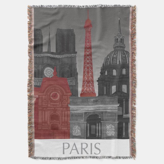 Paris Höhenunterschiede nach Nacht - Rot Decke (Vorderseite Vertikal)