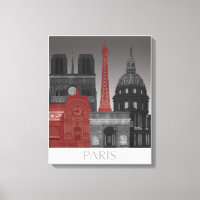 Paris Höhenunterschiede nach Nacht - Rot