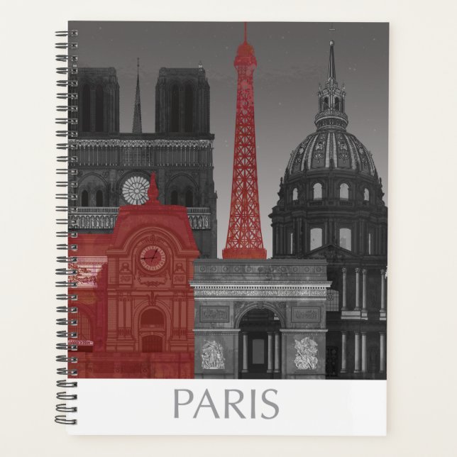 Paris Höhenunterschiede nach Nacht - Rot Planer (Vorderseite)
