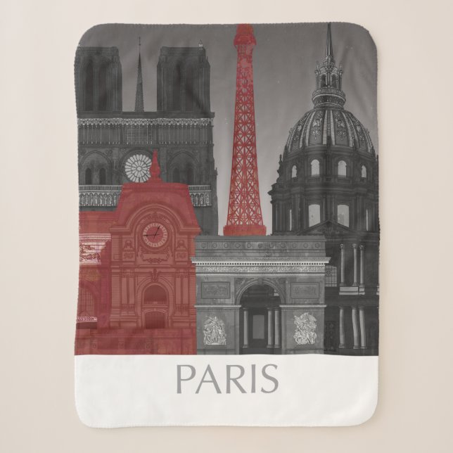 Paris Höhenunterschiede nach Nacht - Rot Sherpadecke (Vorderseite)