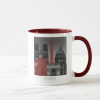 Paris Höhenunterschiede nach Nacht - Rot