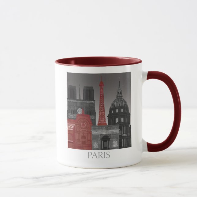 Paris Höhenunterschiede nach Nacht - Rot Tasse (Rechts)