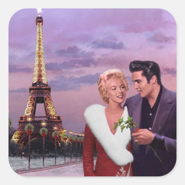 Paris Holiday Quadratischer Aufkleber (Vorderseite)