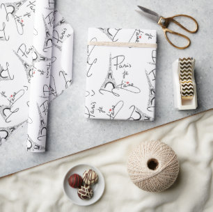 Paris I Liebe Muster-ID914 Geschenkpapier
