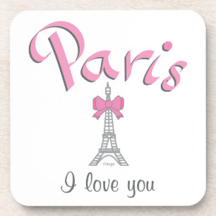 Paris ich liebe dich getränkeuntersetzer