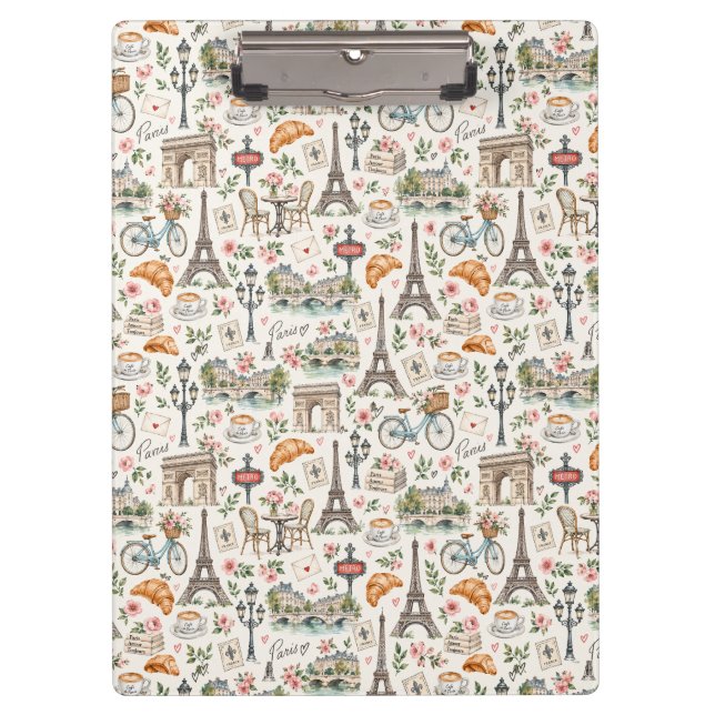 Paris Icons Chic Design Klemmbrett (Vorderseite)