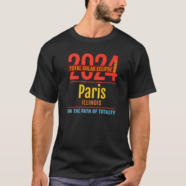 Paris Illinois IL Total Solar Eclipse 2024 4 Pre T-Shirt (Vorderseite)