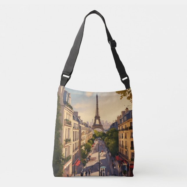 Paris-Illustration Tragetaschen Mit Langen Trägern (Vorderseite)