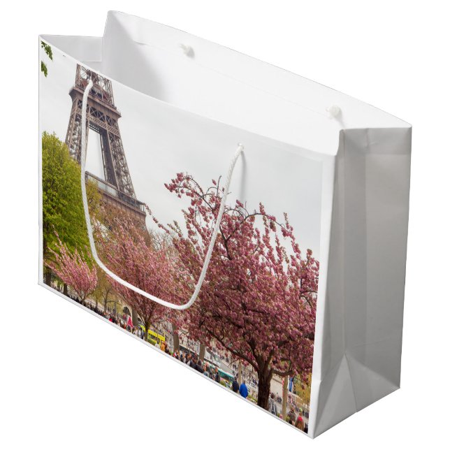 Paris im Frühjahr Geschenktasche Große Geschenktüte (Vorderseite Schrägansicht)