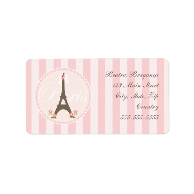 Paris im Frühjahr Girly Adressaufkleber (Vorne)