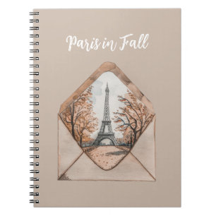 Paris im Herbst Eiffelturm Umschlag Notizblock
