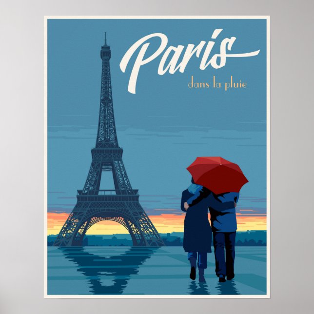 Paris im Regen Poster (Vorne)
