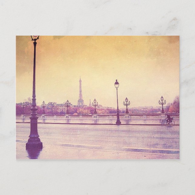 Paris im Regen Postkarte (Vorderseite)