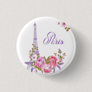 Paris in Blütenpracht Mitternacht in Paris Florale Button