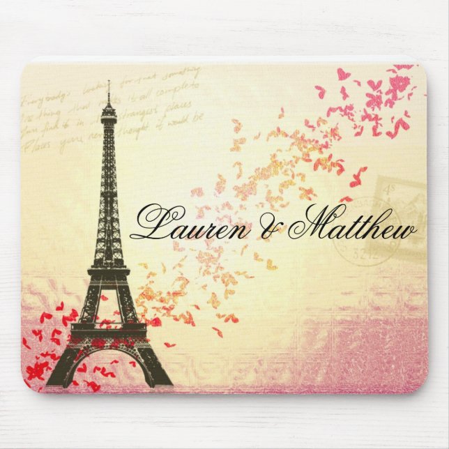 Paris in der Liebe - Eiffel-Turm Mousepad (Vorne)